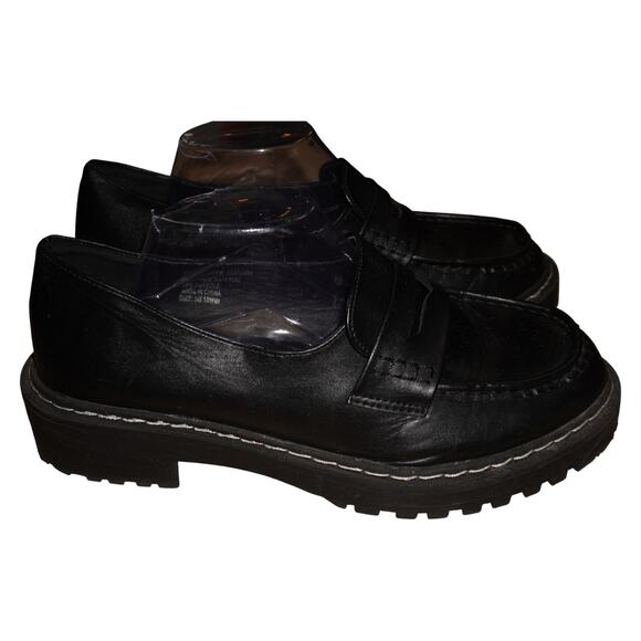 Torrid Chunky Lug Loafers Black Platform Slip-On Shoes Women’s 10 WW - Picture 8 of 12